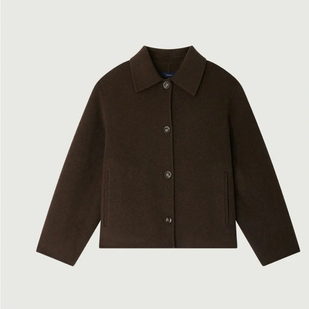 Soeur Dark Brown Women's Pea Coat - Picture 2 of 5
